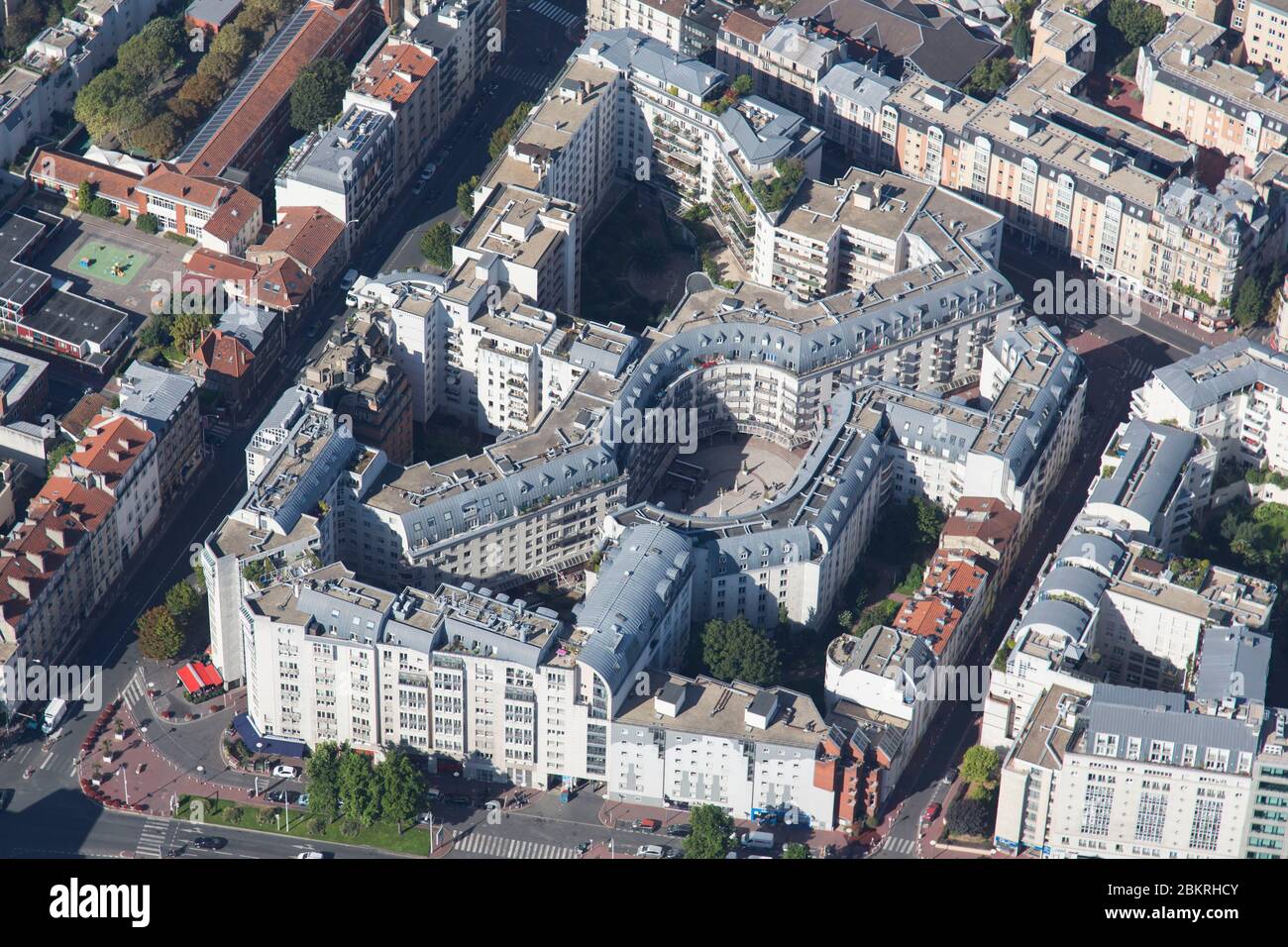 Francia, Val de Marne, Montrouge Square Gabriel Peri (vista aerea) Foto Stock
