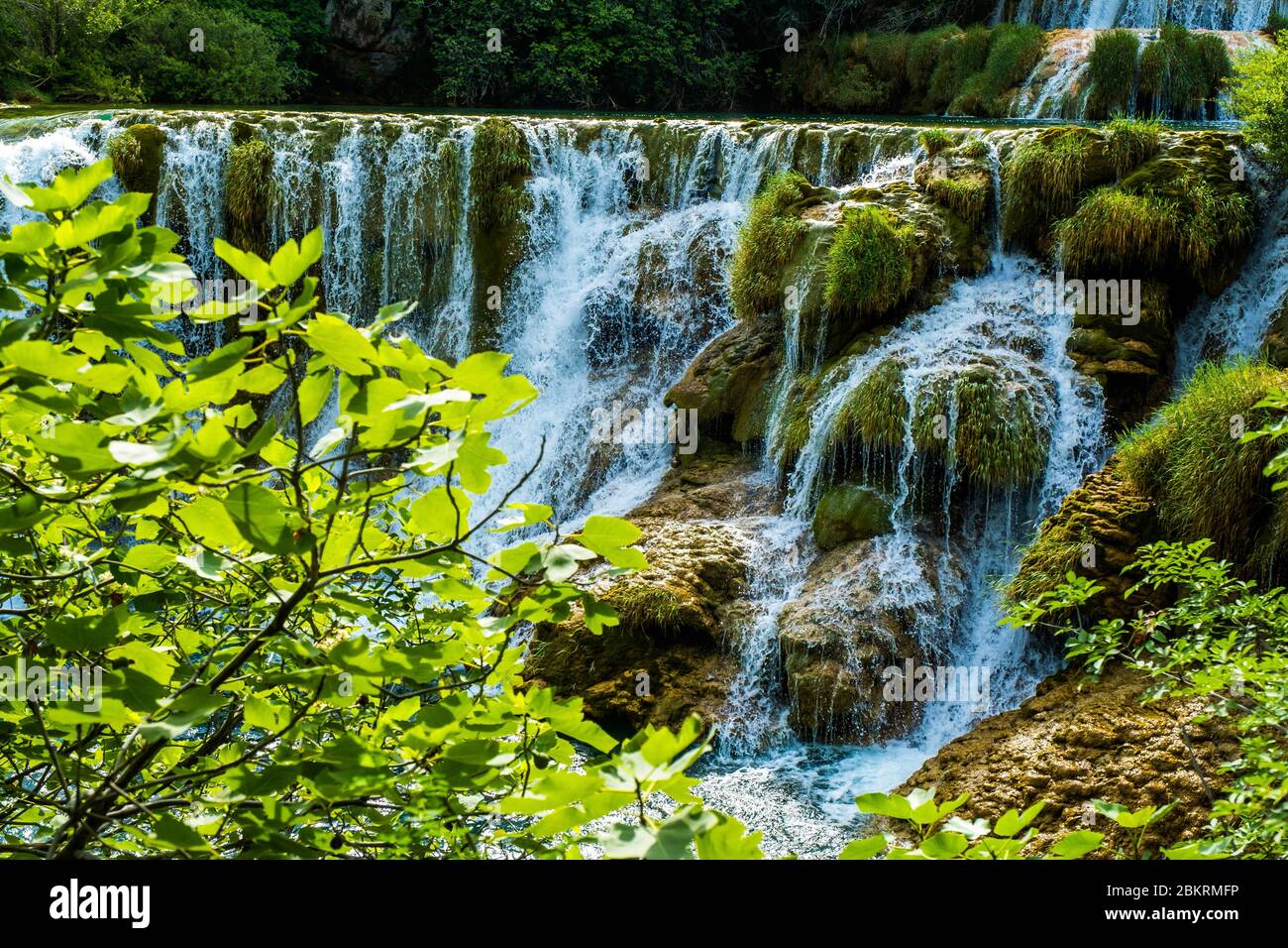 Croazia, Dalmazia, Parco Nazionale Krka, cascata Skradin o buk Skradinski Foto Stock