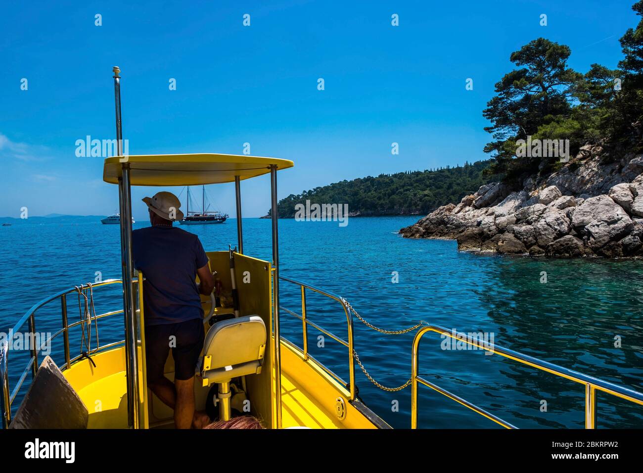 Croazia, Dalmazia, Dubrovnik, patrimonio mondiale dell'UNESCO, batiscaphe turistico Foto Stock
