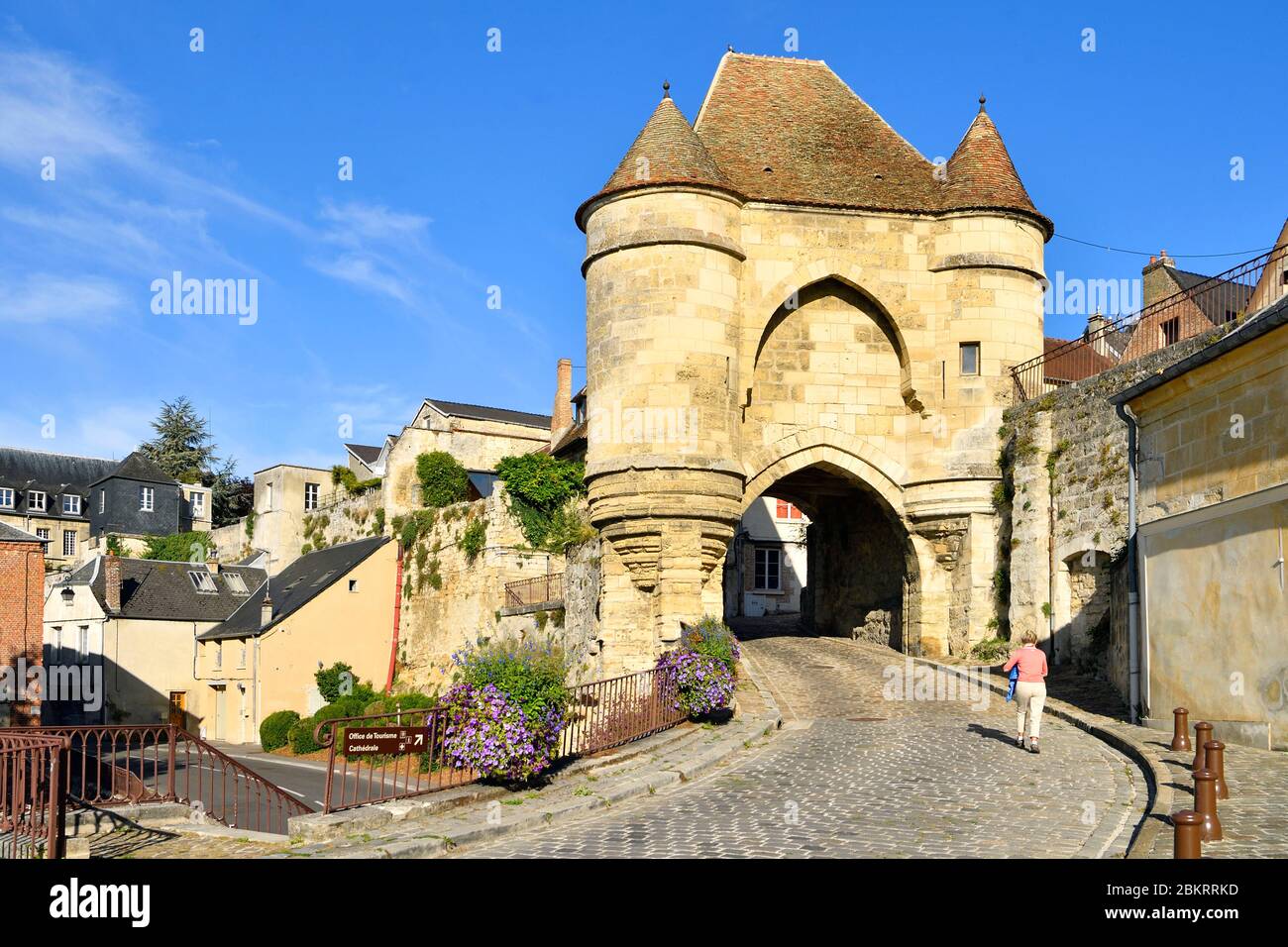 Francia, Aisne, Laon, i bastioni di Laon, recinto fortificato che proteggeva la città alta, Gate di Ardon Foto Stock