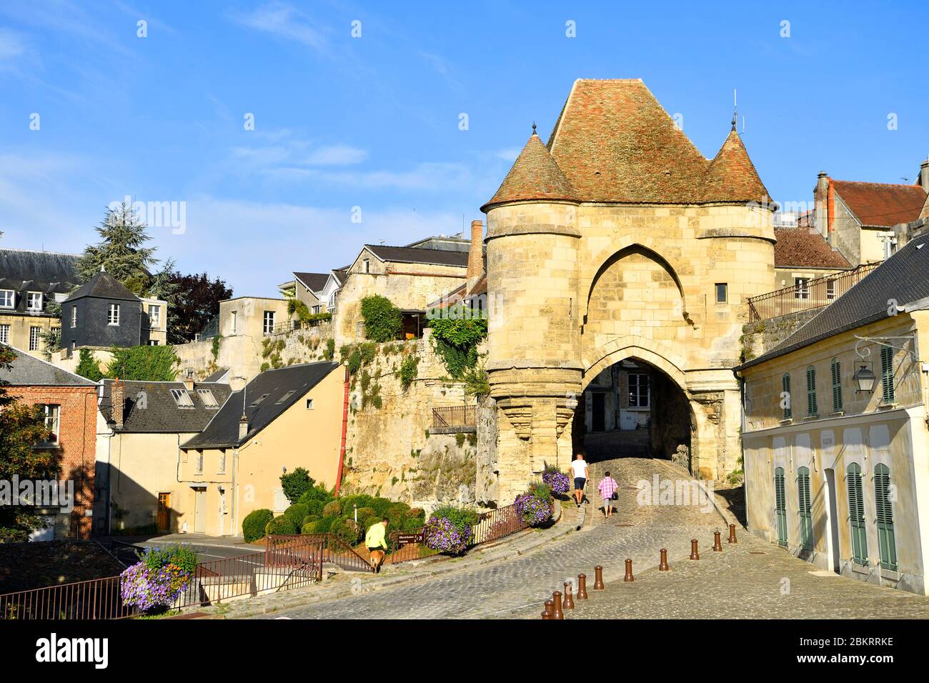 Francia, Aisne, Laon, i bastioni di Laon, recinto fortificato che proteggeva la città alta, Gate di Ardon Foto Stock