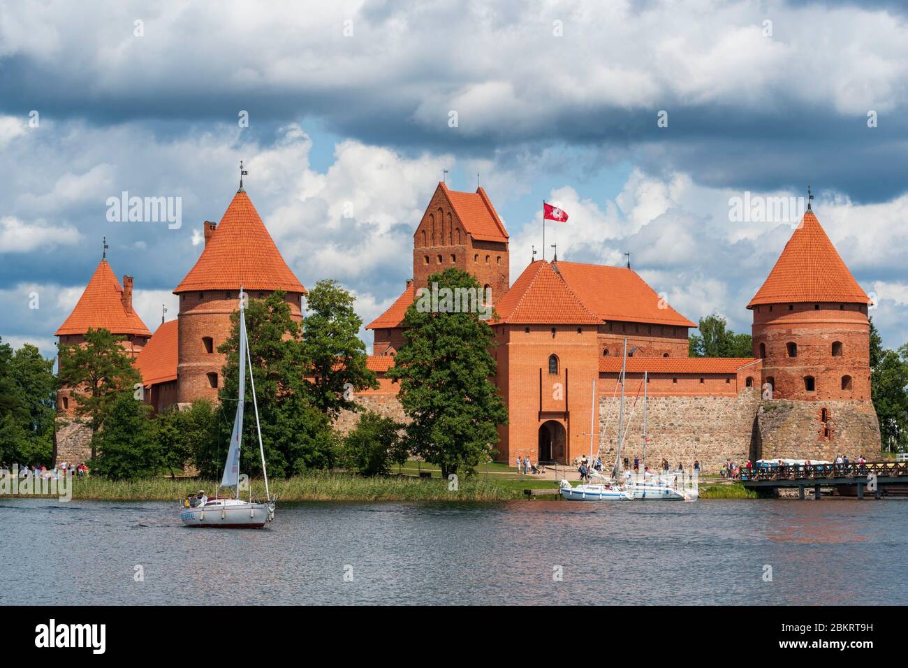 Lituania (Stati baltici), Contea di Vilnius, Parco storico Nazionale Trakai, Castello dell'Isola (Salos Pilis) Foto Stock