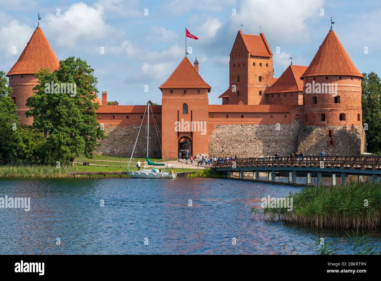 Lituania (Stati baltici), Contea di Vilnius, Parco storico Nazionale Trakai, Castello dell'Isola (Salos Pilis), Lago Galve Foto Stock
