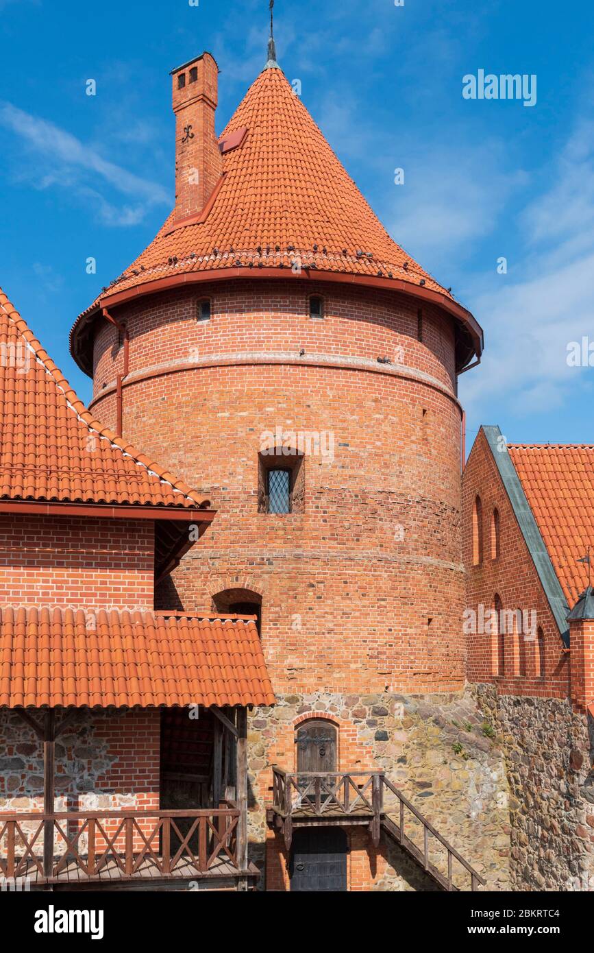 Lituania (Stati baltici), Contea di Vilnius, Parco storico Nazionale Trakai, Castello dell'Isola (Salos Pilis) Foto Stock