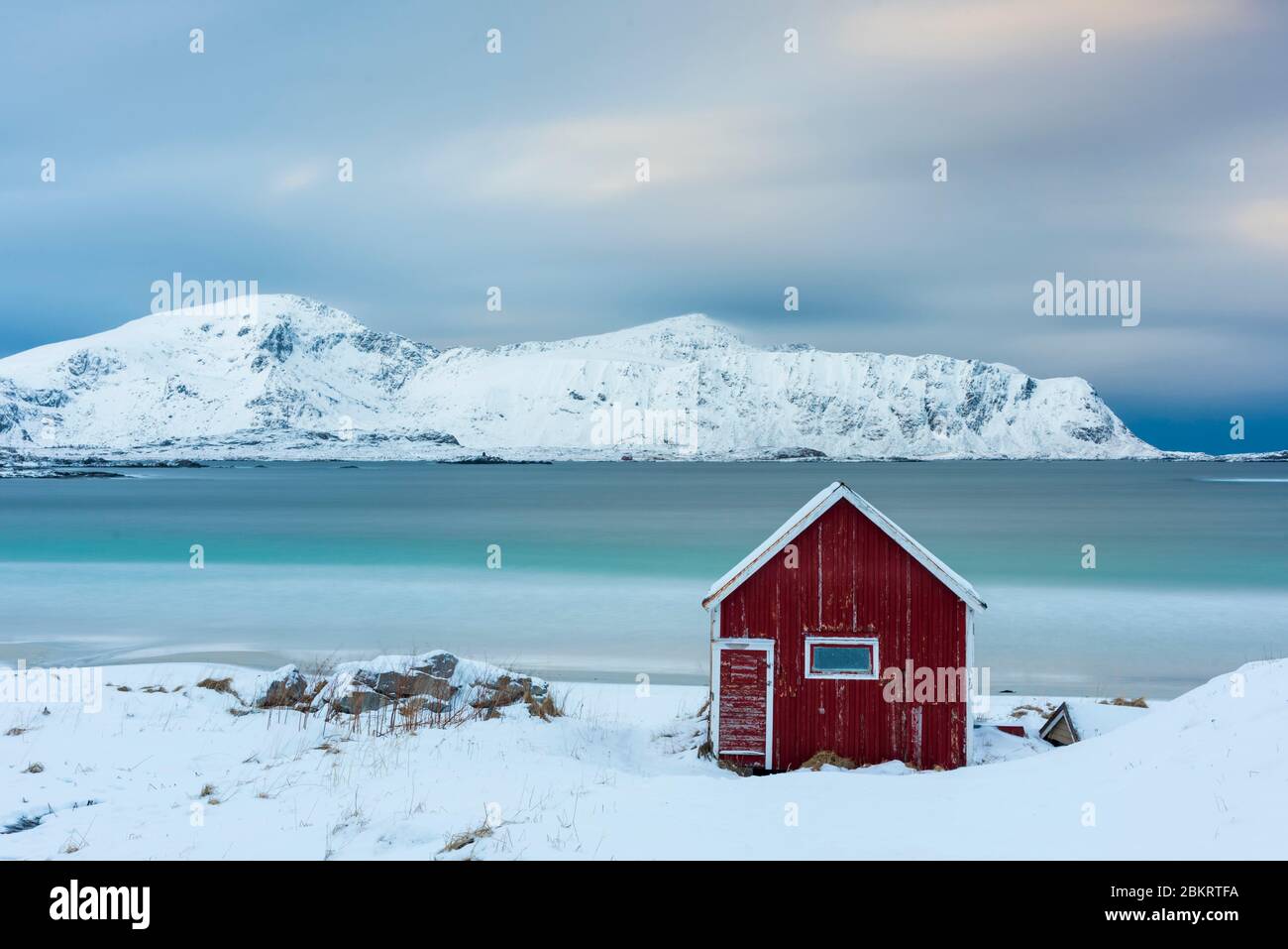 Norvegia, Contea di Nordland, Isole Lofoten, Ramberg, Rorbu Foto Stock