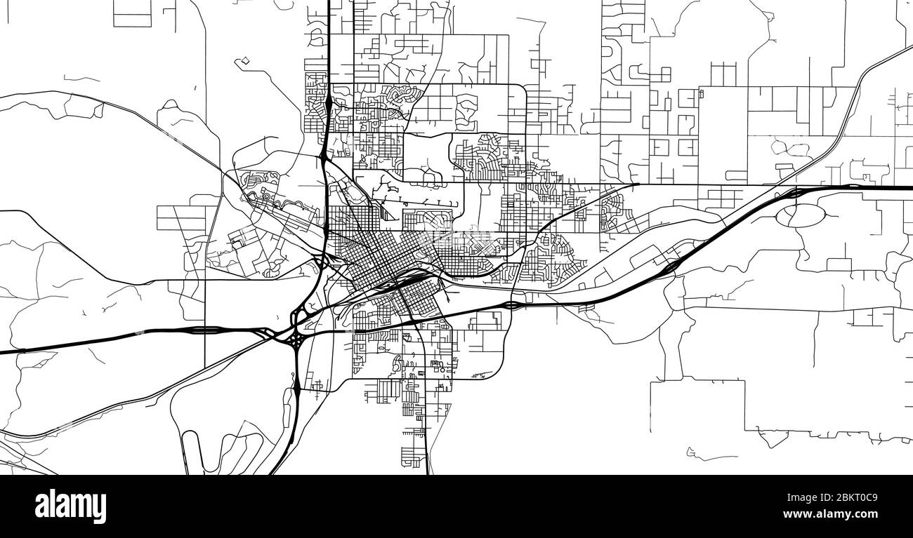 Mappa urbana vettoriale della città di Cheyenne, USA. Wyoming capitale dello stato Illustrazione Vettoriale
