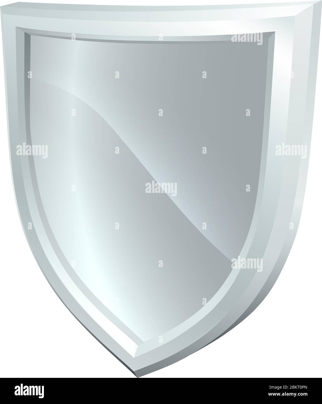Icona Shield Silver Metal Illustrazione Vettoriale