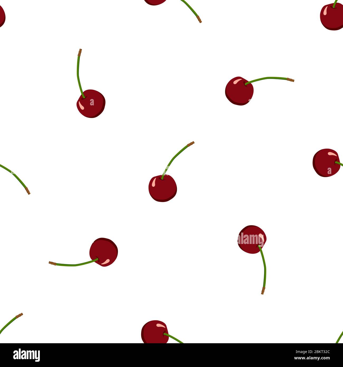 Illustrazione sul tema grande colore senza cuciture ciliegio, bacca brillante motivo per la guarnizione. Motivo Berry costituito da una splendida ciliegia senza cuciture. Semplice Illustrazione Vettoriale