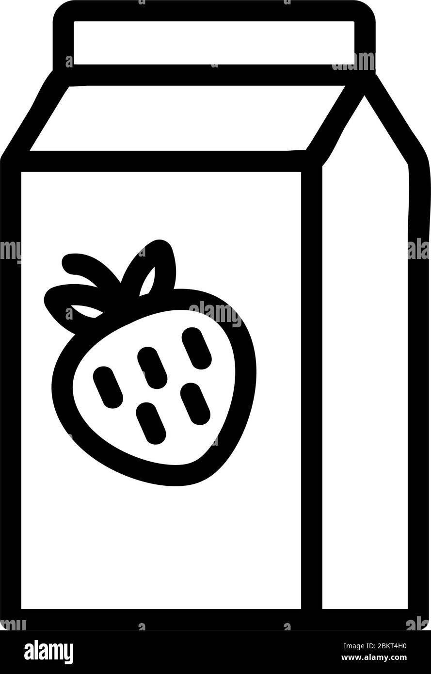 icona di yogurt alla fragola confezionata illustrazione del contorno vettoriale Illustrazione Vettoriale