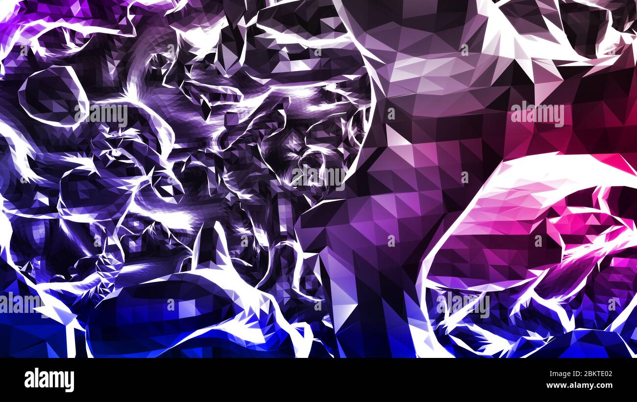 8K UHD colorato Polygon Art computer Generated Abstract background Foto Stock