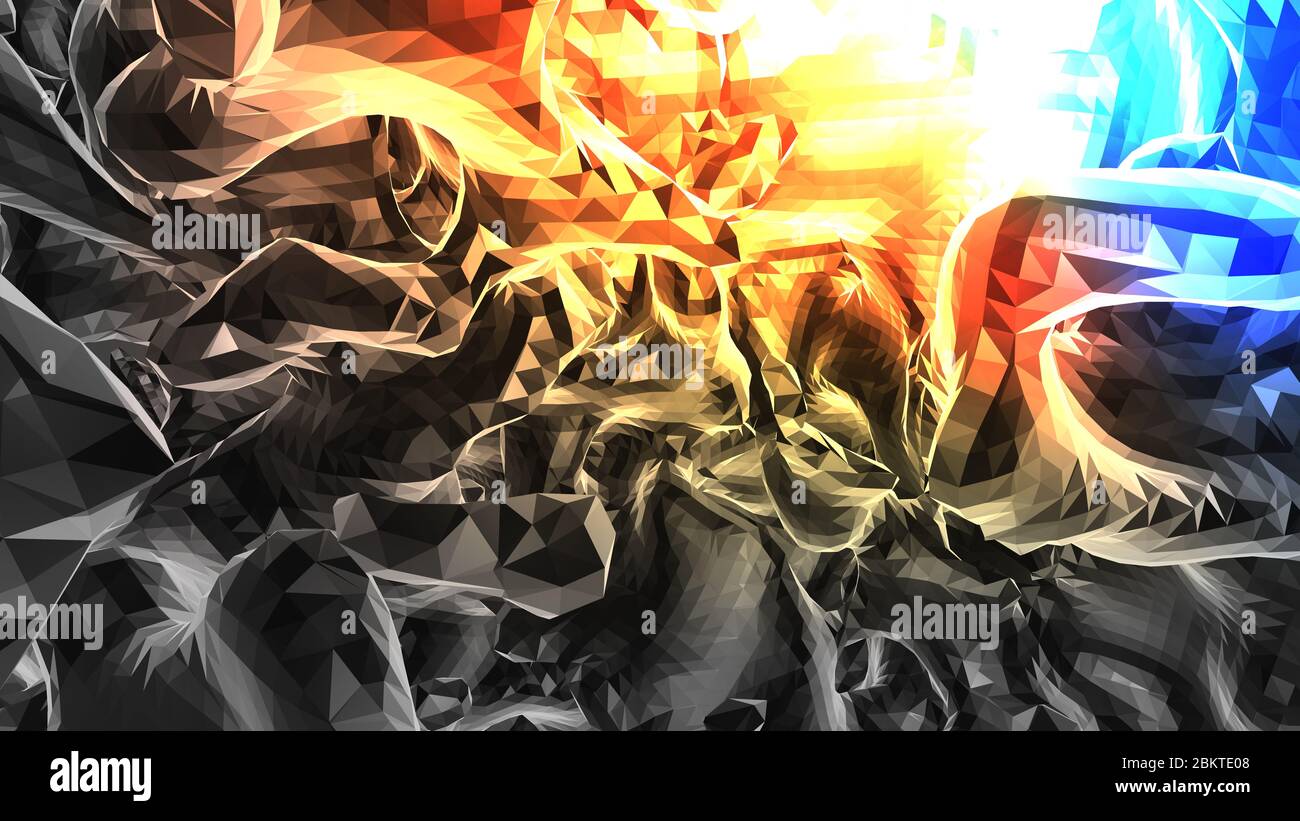 8K UHD colorato Polygon Art computer Generated Abstract background Foto Stock