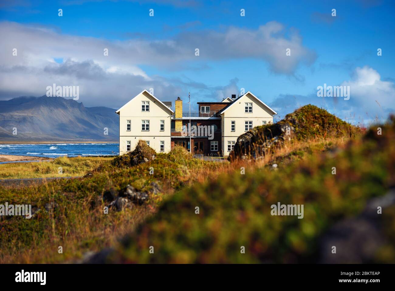 Hotel di lusso Budir situato sulla penisola di Snaefellsnes nell'Islanda occidentale Foto Stock