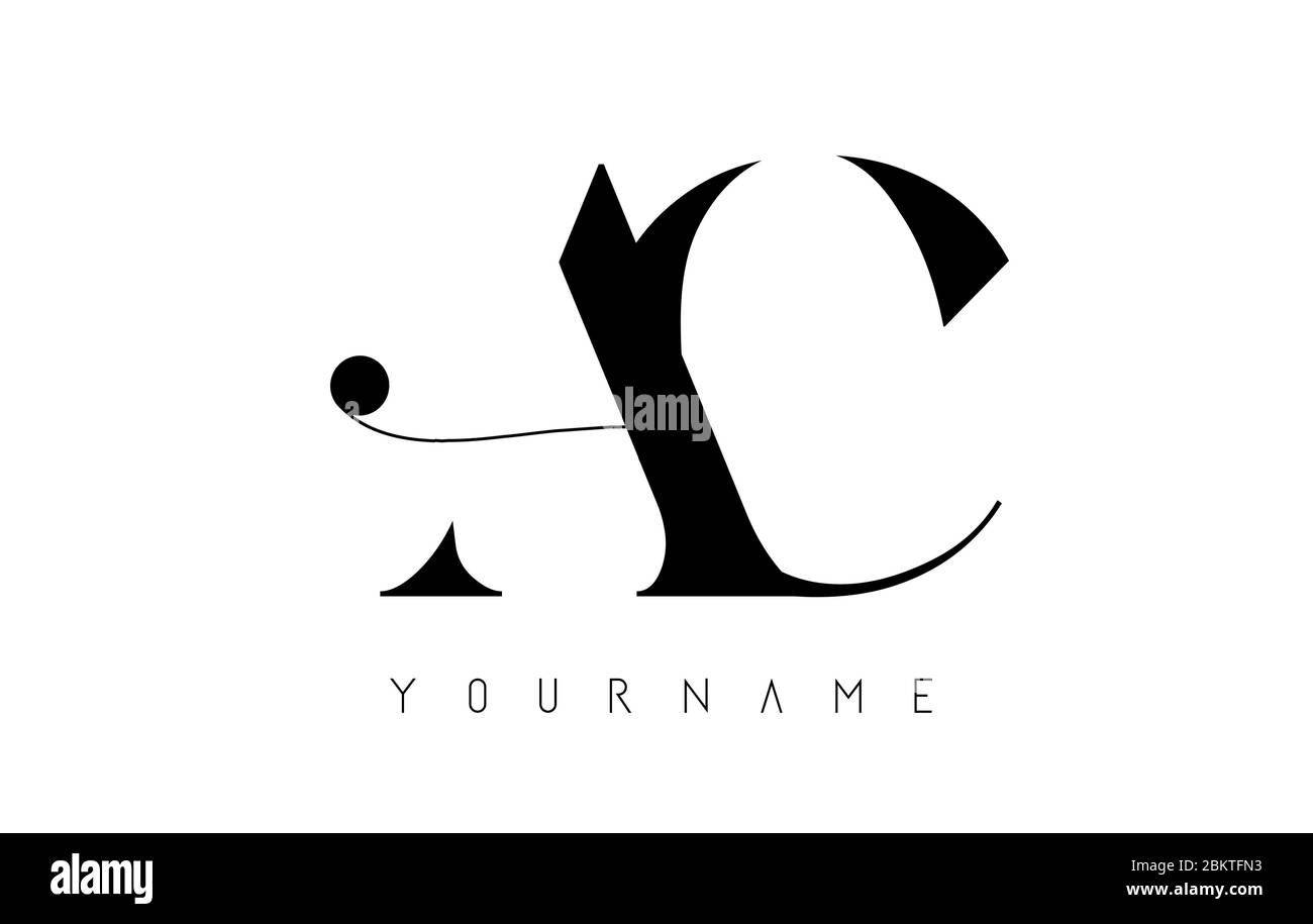 Un modello vettoriale con iniziali C AC Letters Logo dal design minimalista  e dettagli in punti neri Immagine e Vettoriale - Alamy