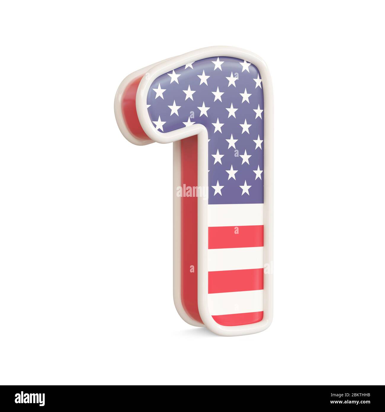 Numeri di bandiera americana isolati su sfondo bianco. immagine 3d Foto Stock