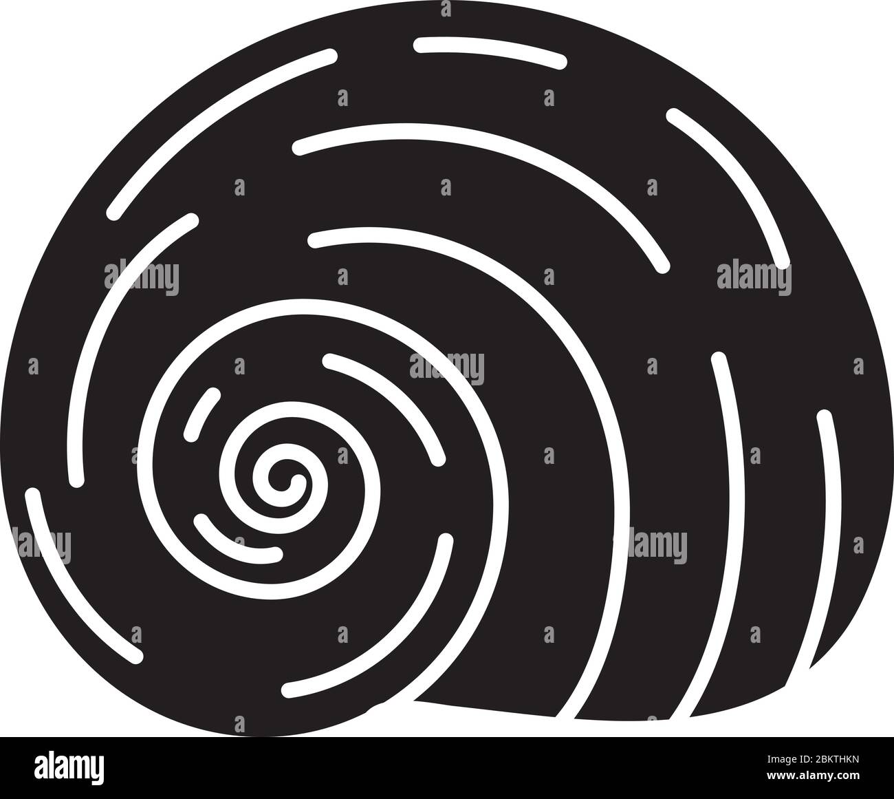 Icona a glifo nero della shell a spirale Illustrazione Vettoriale