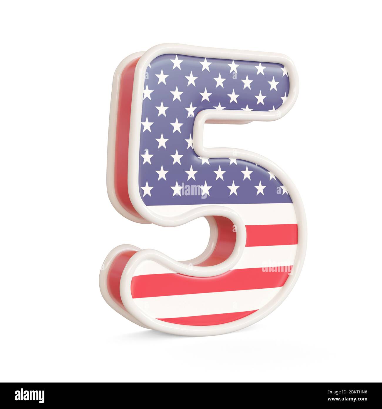 Numeri di bandiera americana isolati su sfondo bianco. immagine 3d Foto Stock