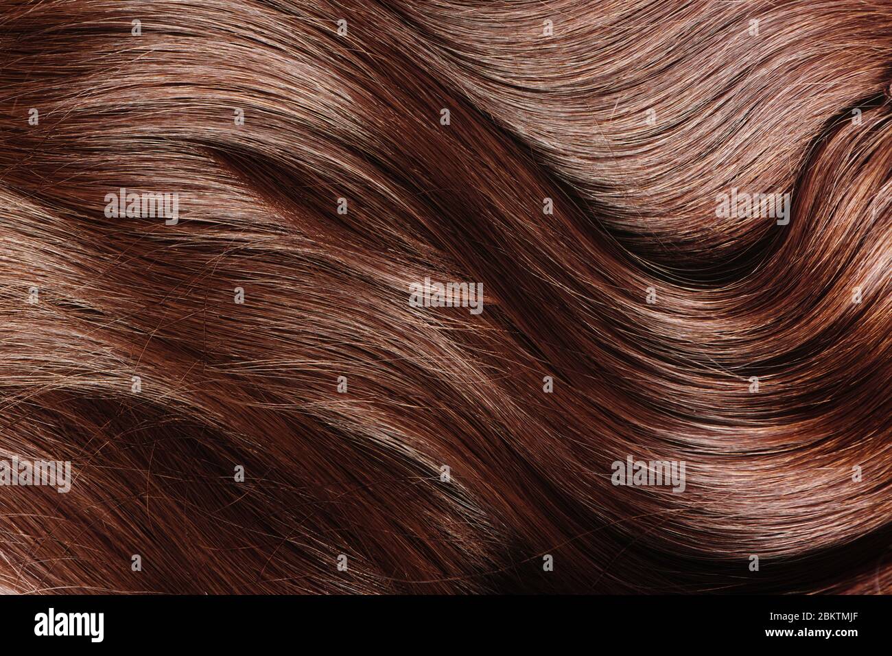 I capelli marroni naturali ideali da vicino. Foto Stock