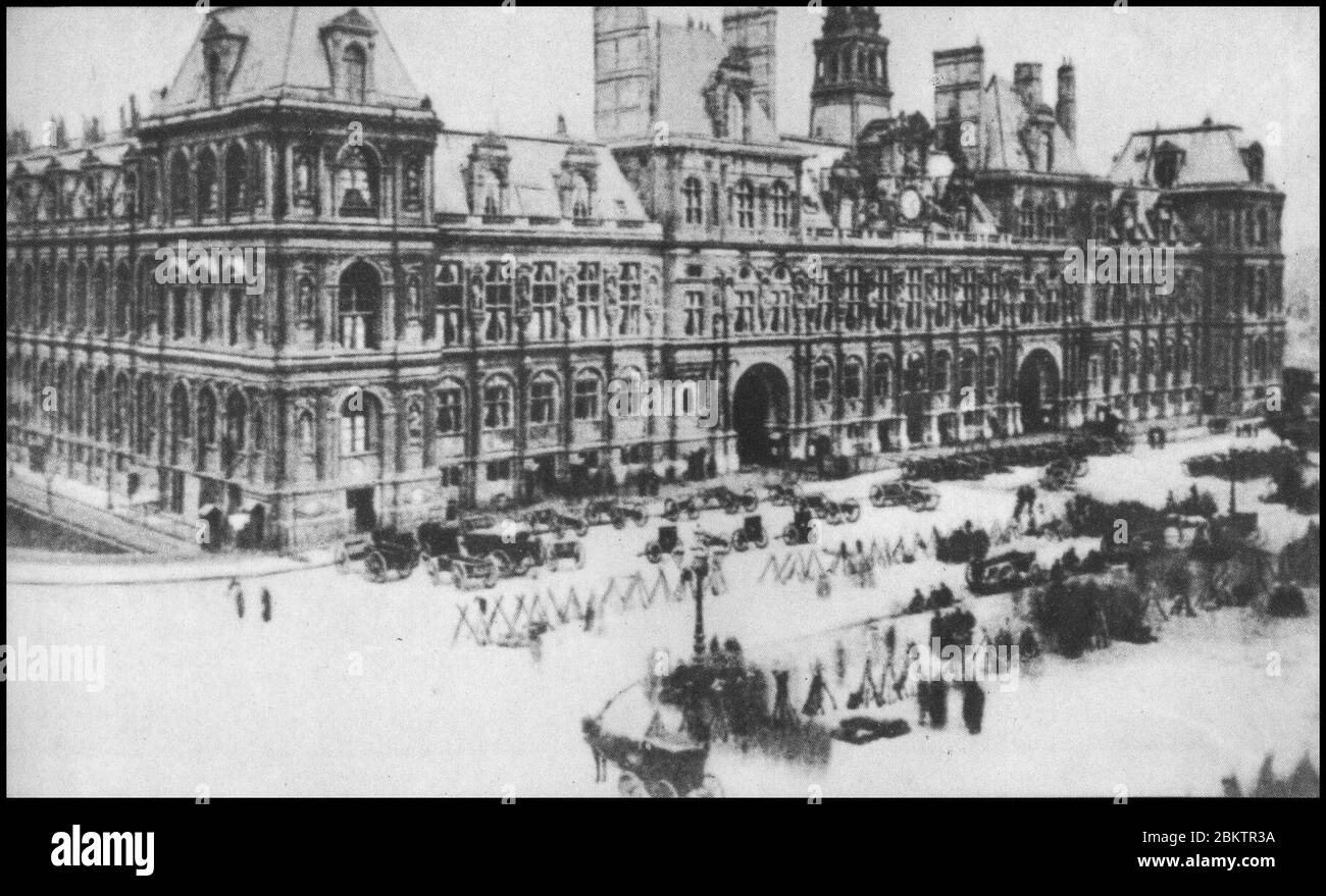 Hôtel de Ville de Paris durant la commune de Paris. Foto Stock
