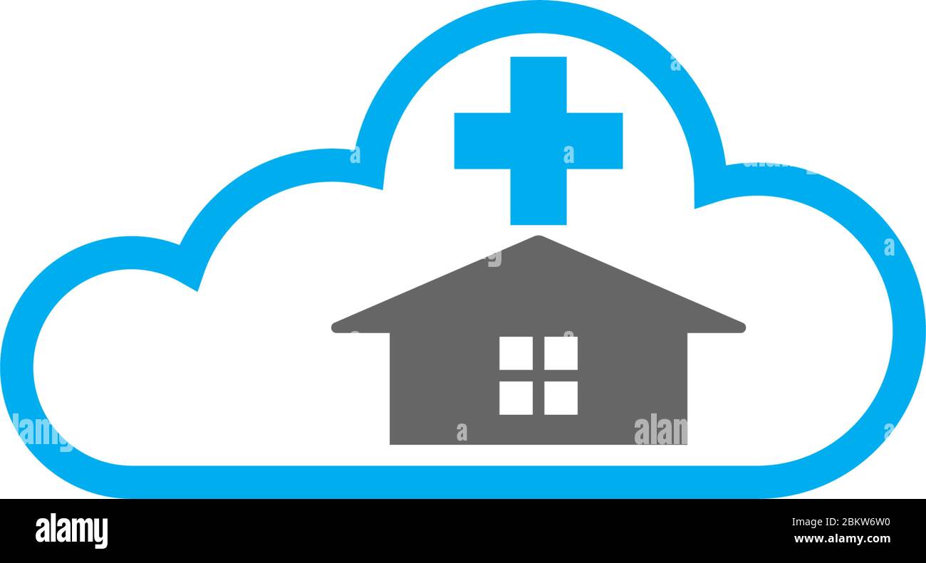 Illustrazione dell'icona del logo Cloud Home Care Concept Illustrazione Vettoriale