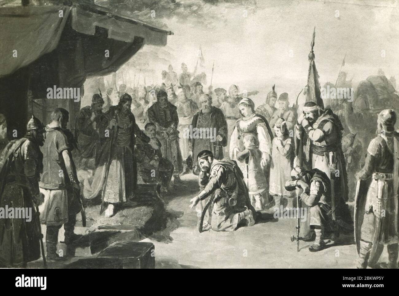 ID Vastagh György Kuthen kun király hódolata IV. Béla előtt. Foto Stock