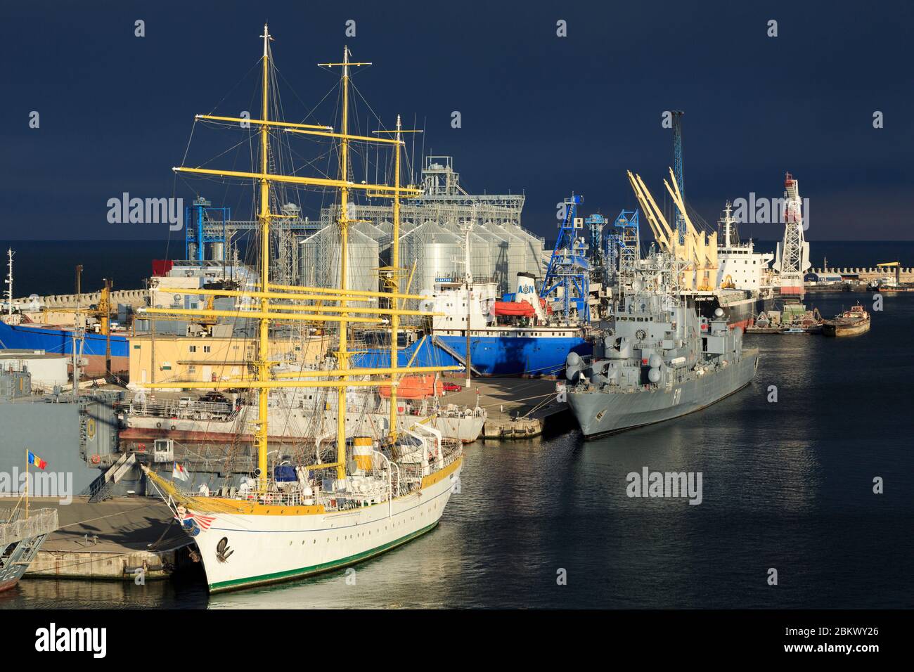 Nave a vela della Marina rumena Mircea, Constanta, Regione di Dobruja, Romania Foto Stock