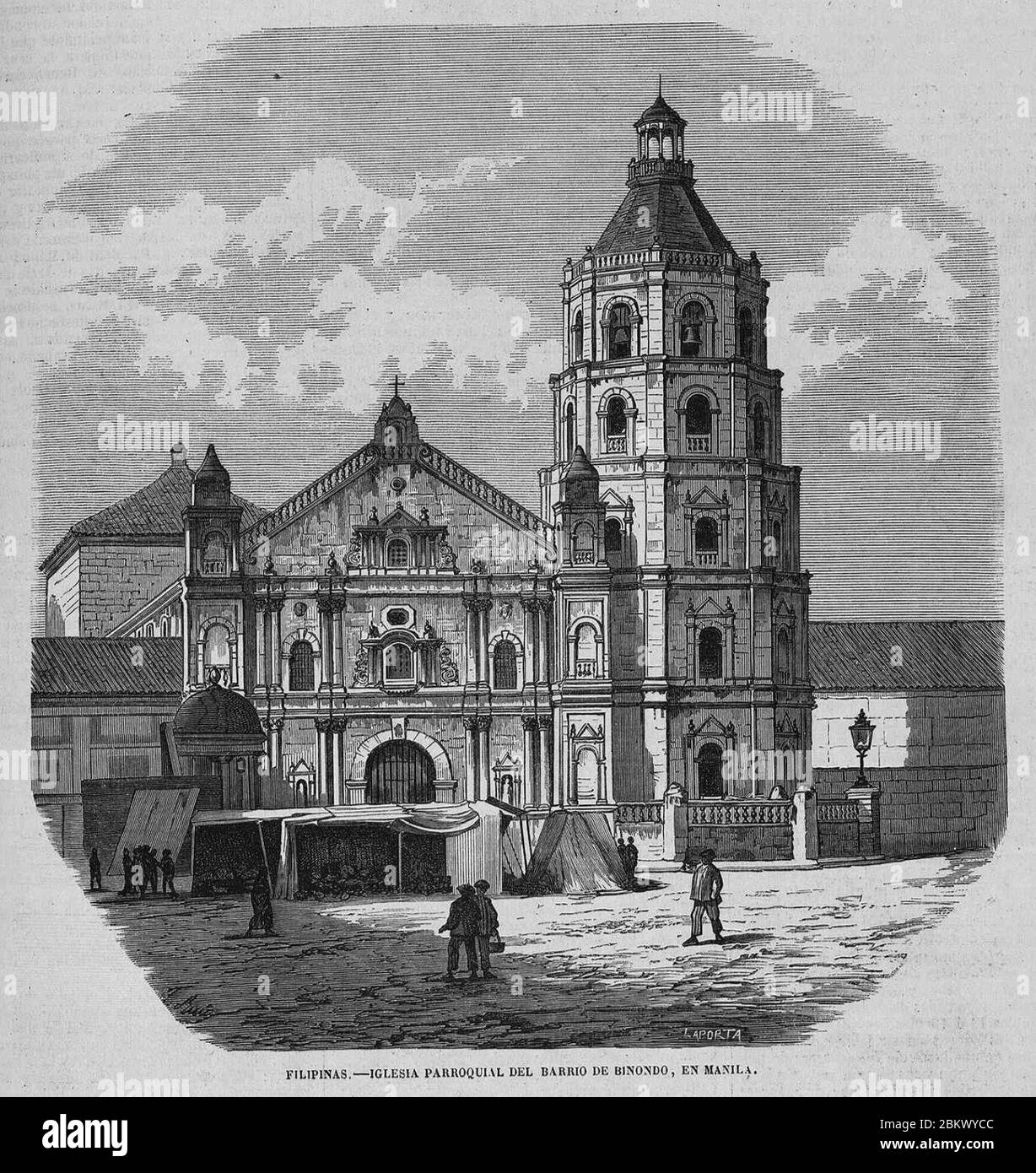 Iglesia parroquial del barrio de Binondo, en Manila, de Ruiz. Foto Stock