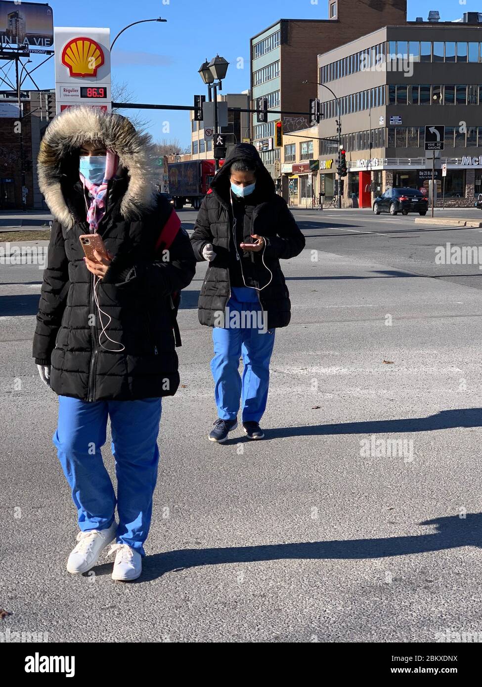 Operatori sanitari durante la Pandemia Covid19 , Montreal Foto Stock