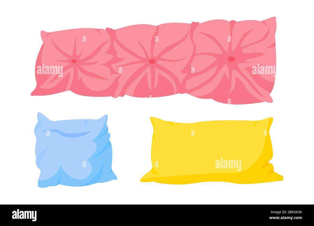 Set di fumetti piatti color cuscino. Grande cuscino per divano
