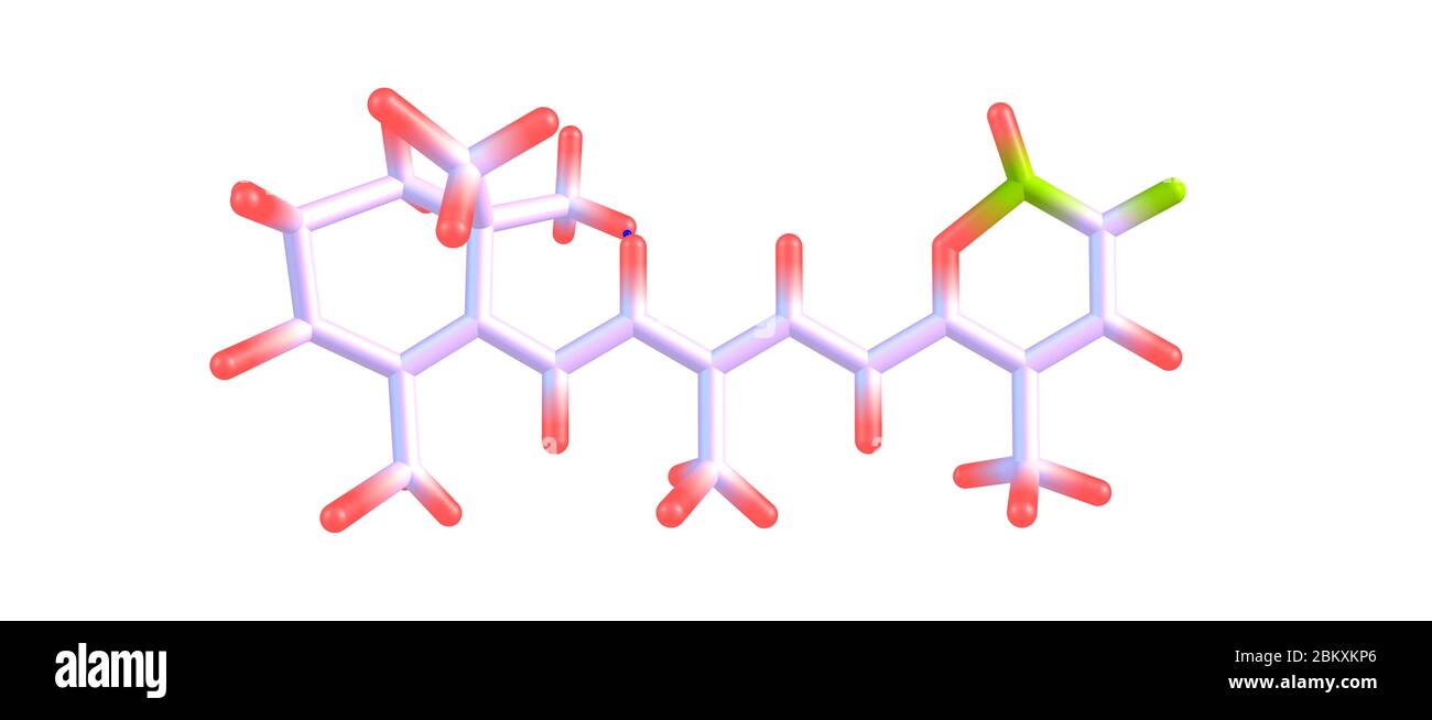 Isotretinoina o acido 13-cis-retinoico è un farmaco principalmente usato per trattare l'acne grave. Viene anche usato per prevenire alcuni tumori cutanei . illust 3d Foto Stock