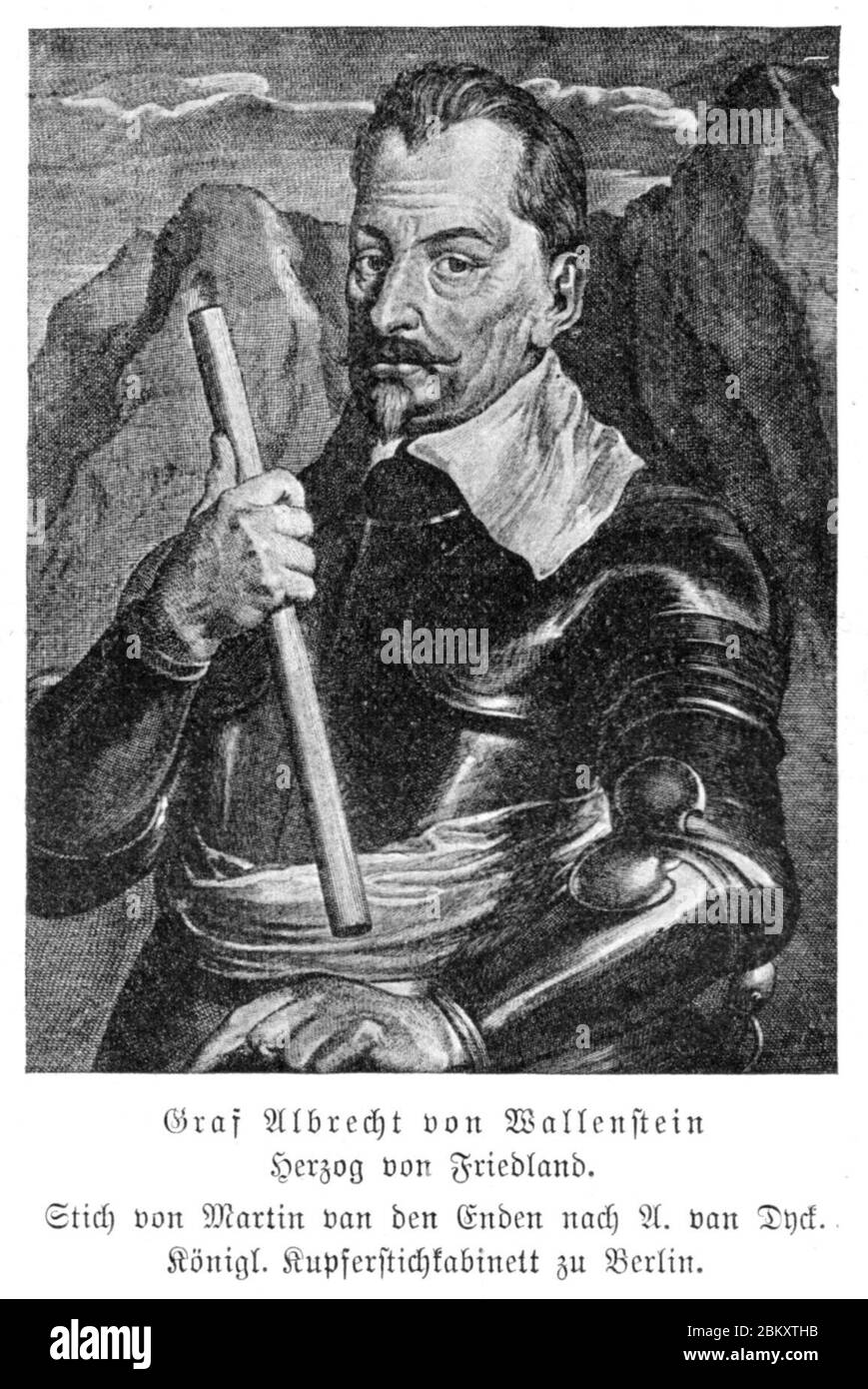 Illustrierte Geschichte d. sächs. Lande, Bd. II Abt. 1 - 299 - Graf Albrecht von Wallenstein. Foto Stock