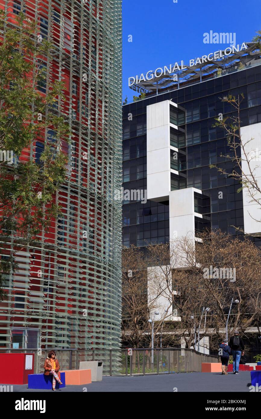 L'Hotel Diagonal, Plaça de les Glories, Sant Marti District, Barcellona, in Catalogna, Spagna, Europa Foto Stock