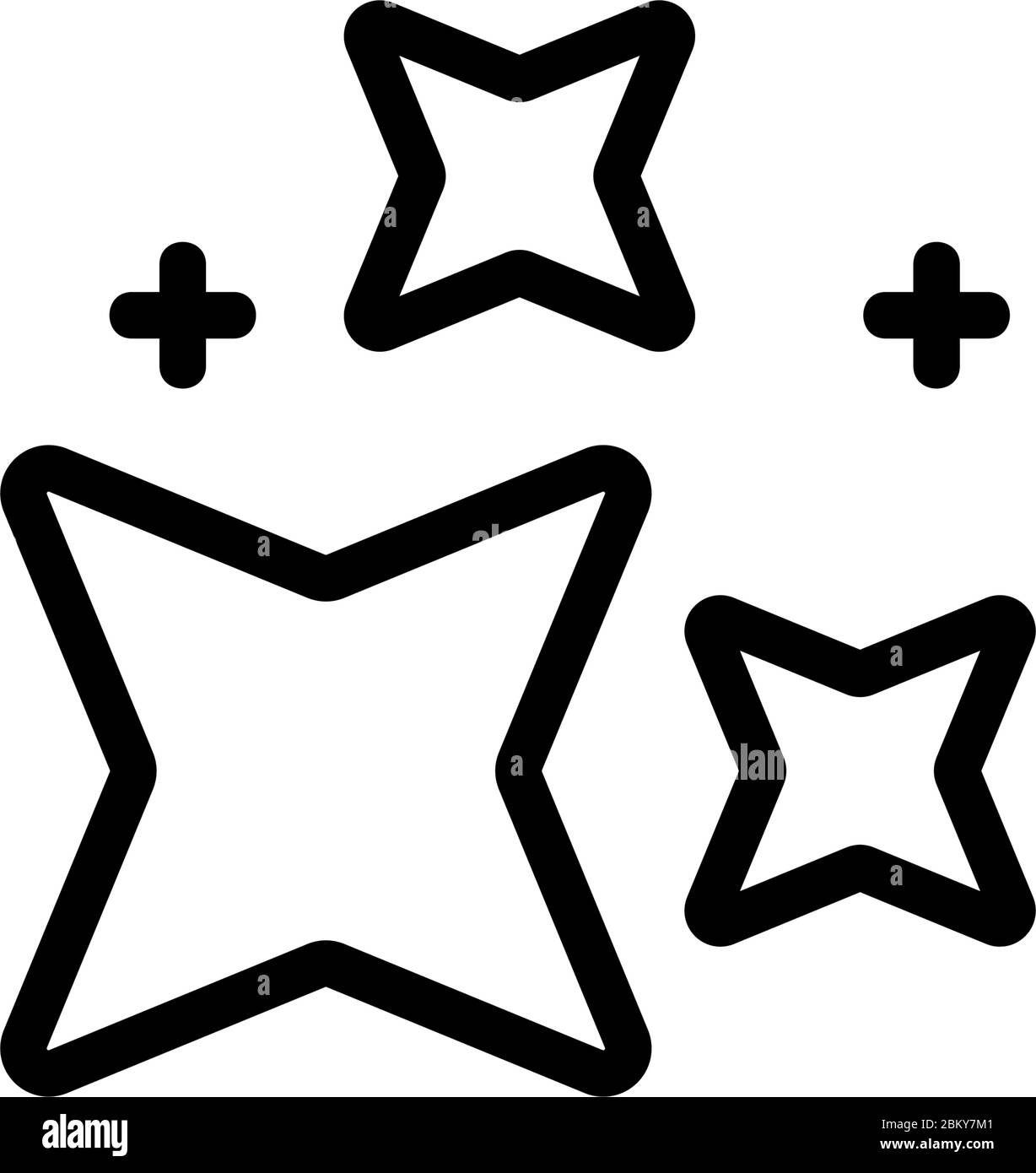 illustrazione del profilo vettoriale dell'icona a forma di stella quadrangolare Illustrazione Vettoriale