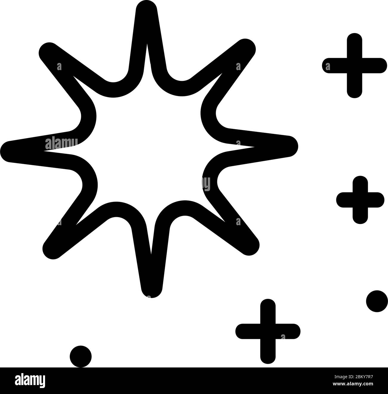 illustrazione del profilo vettoriale delle icone delle stelle scintillanti Illustrazione Vettoriale