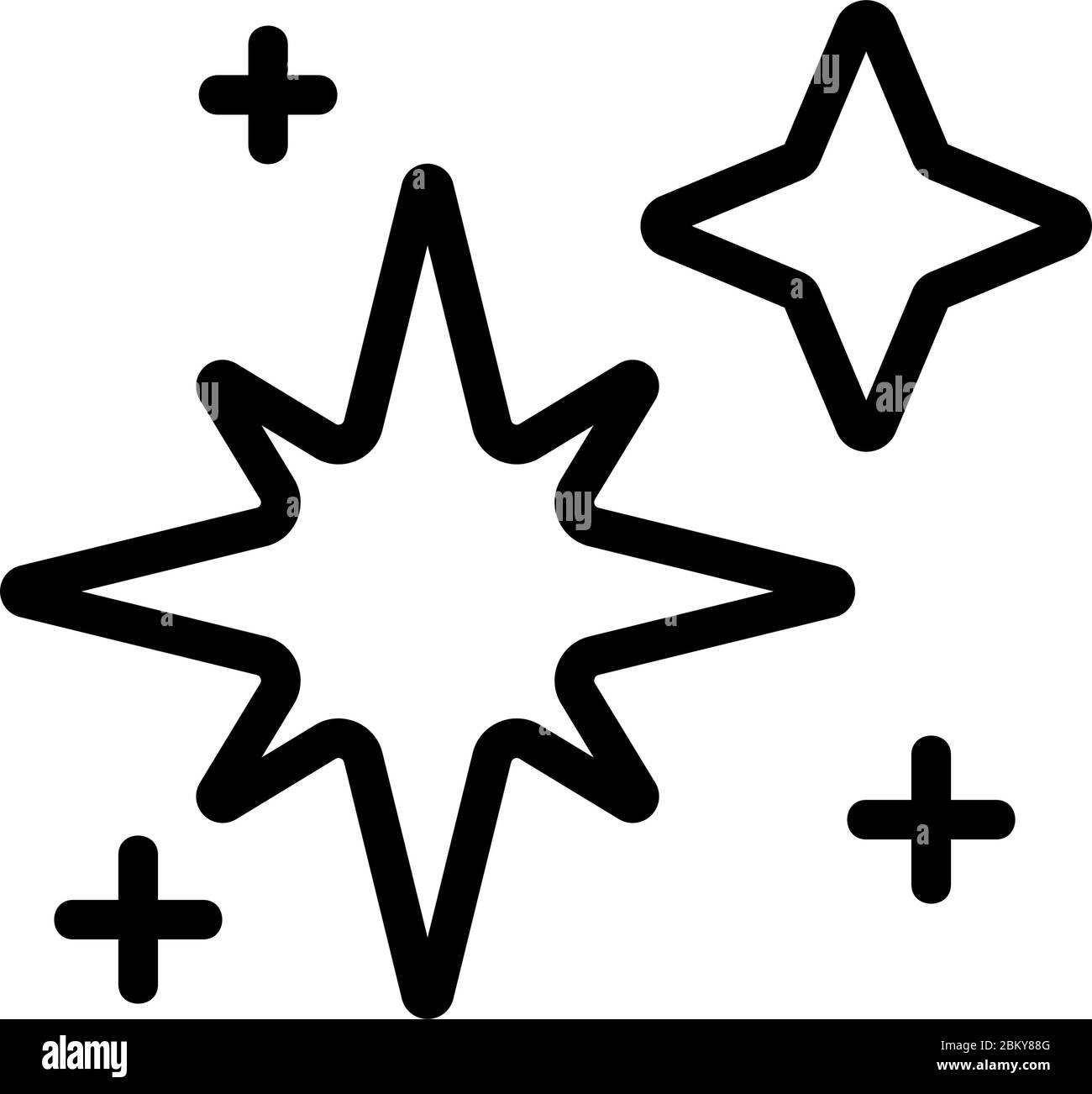 illustrazione del profilo vettoriale dell'icona effetto glitter a stella Illustrazione Vettoriale