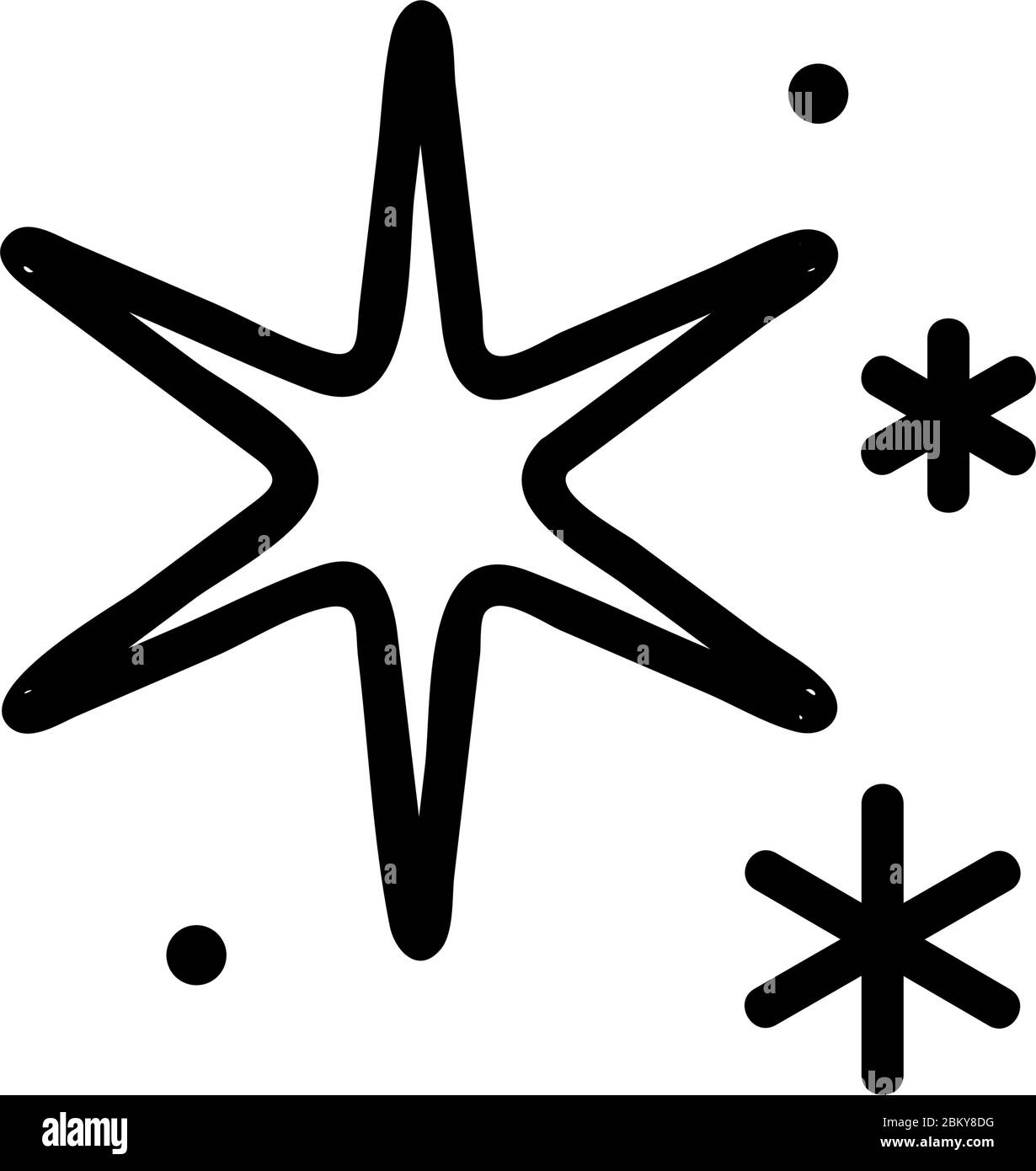 illustrazione del profilo vettoriale dell'icona della luce invernale a stella pentagonale Illustrazione Vettoriale