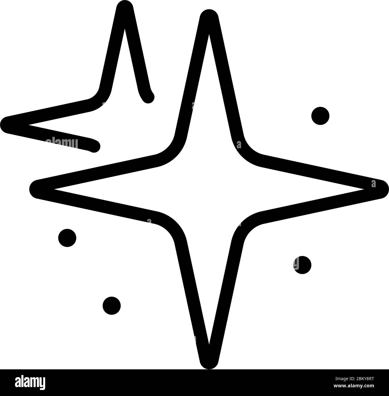 immagine del profilo vettoriale con la freccia di quattro icone a stella appuntite Illustrazione Vettoriale