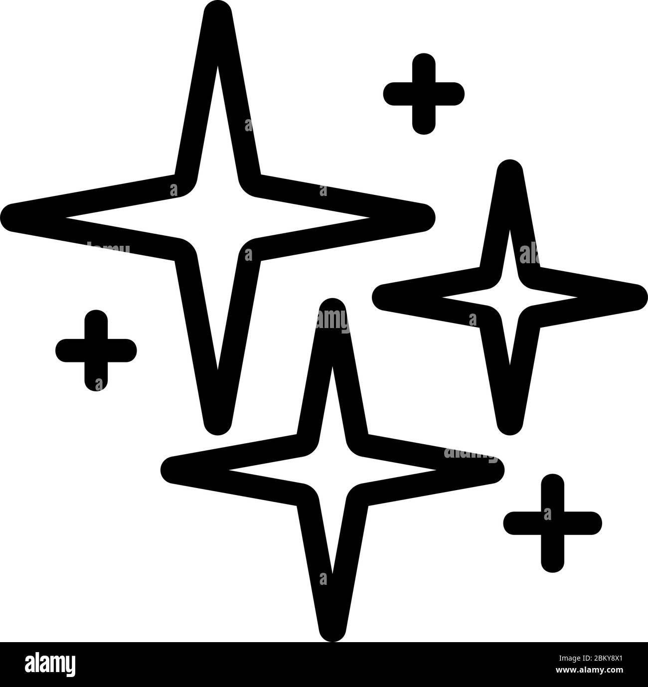 illustrazione del profilo vettoriale delle icone delle stelle quadrangolari verticali brillanti Illustrazione Vettoriale