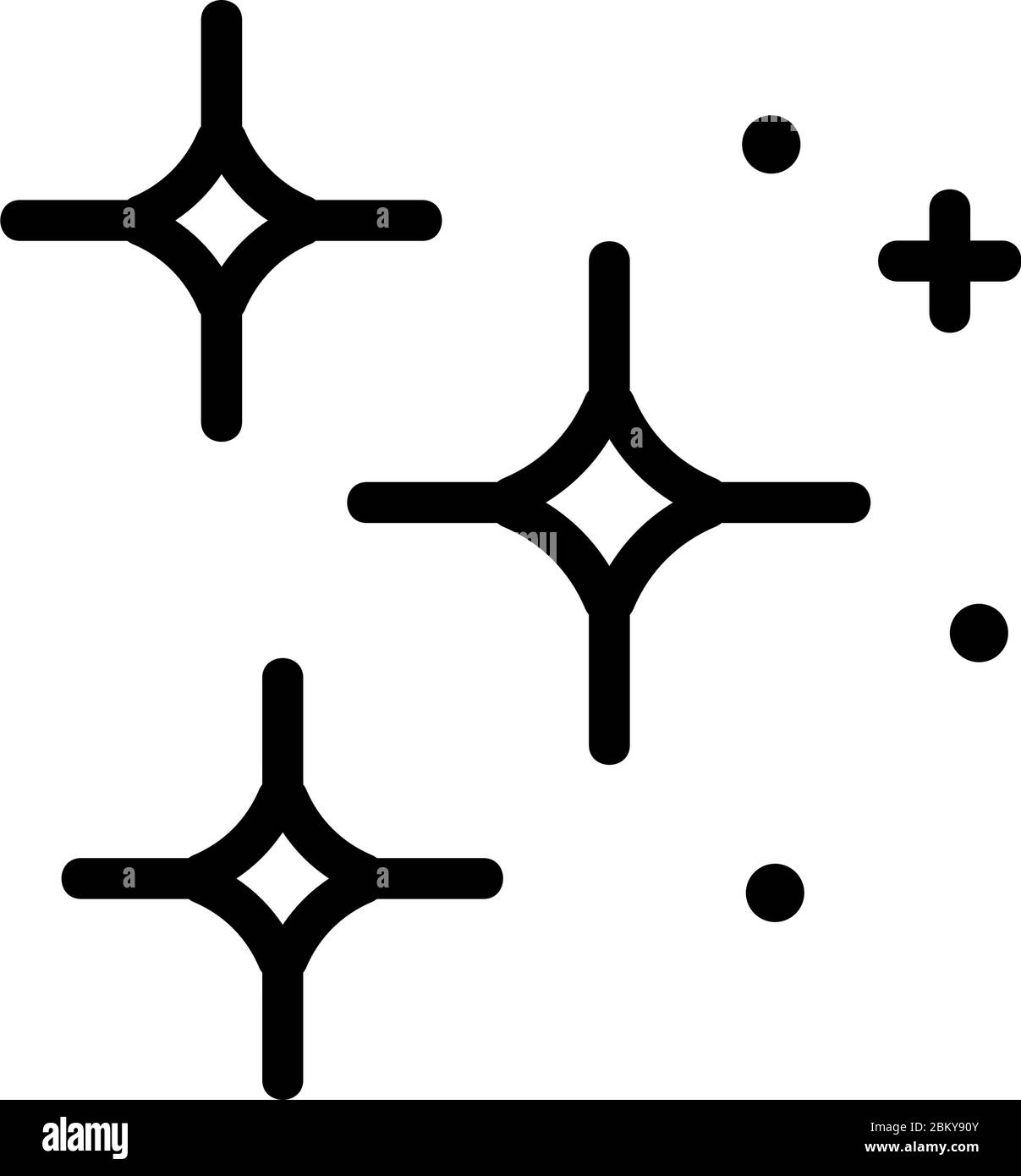 scintille decorative icona vettoriale contorno illustrazione Illustrazione Vettoriale