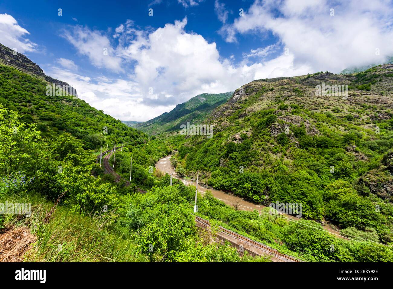 Debed canyon vicino Kobayr Monastero, Debed valle, Kobayr, Provincia di Lori, Armenia, Caucaso, Asia Foto Stock