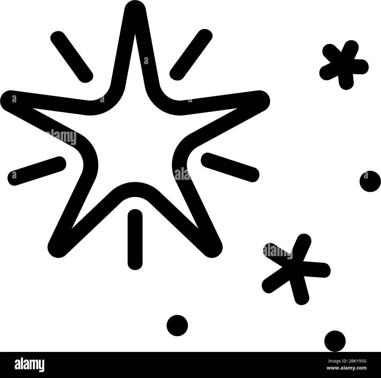 illustrazione del profilo del vettore delle icone delle stelle scintillanti di natale Illustrazione Vettoriale