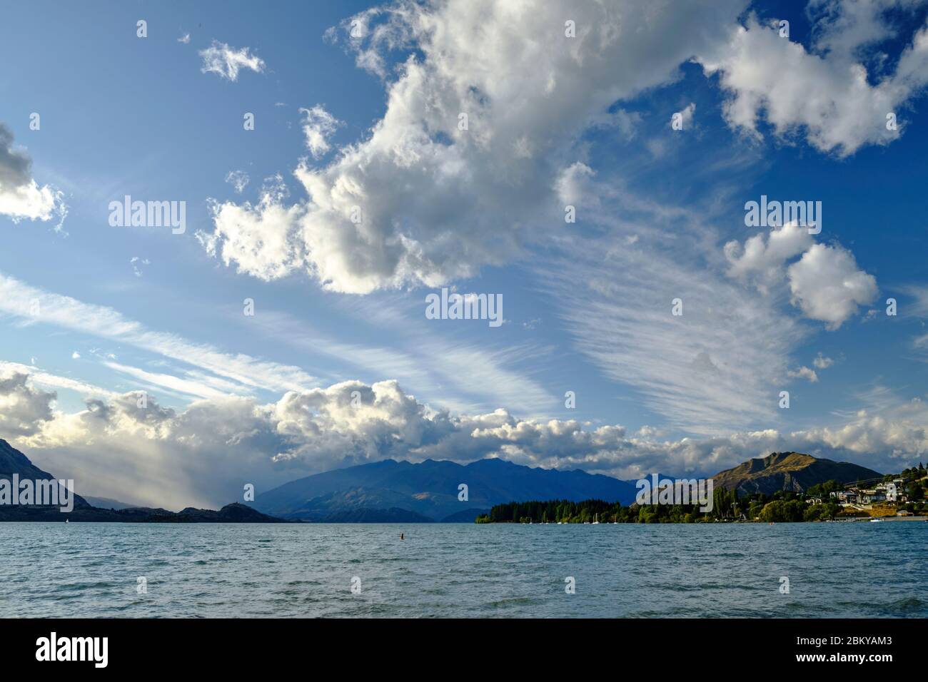 Lago di Wanaka, otago, Isola del Sud, Nuova Zelanda. Foto Stock