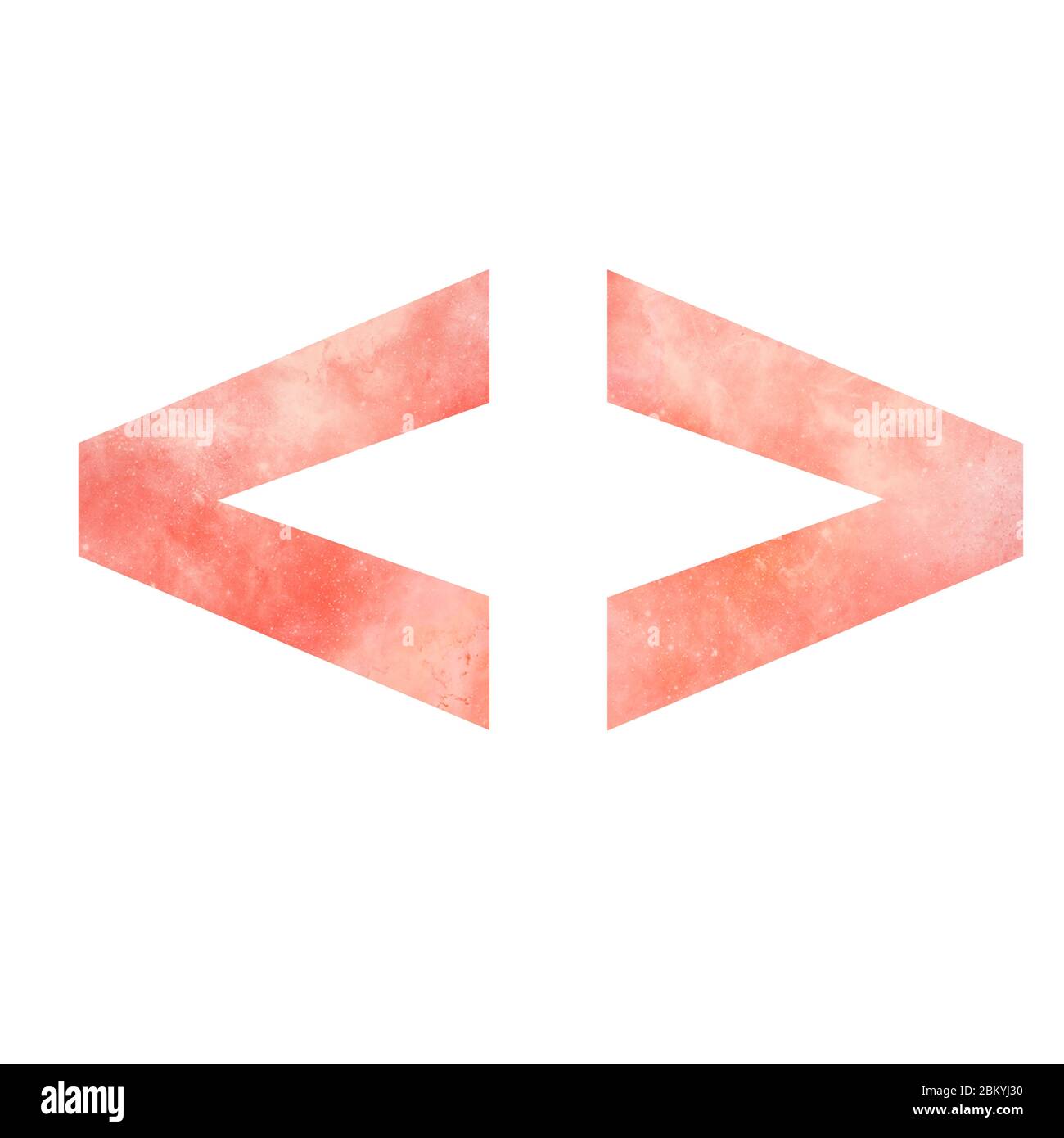 Alfabeto spaziale arancione. Confronta sempre meno segnali. Arte digitale isolata su sfondo bianco. Illustrazione delle scorte. Foto Stock