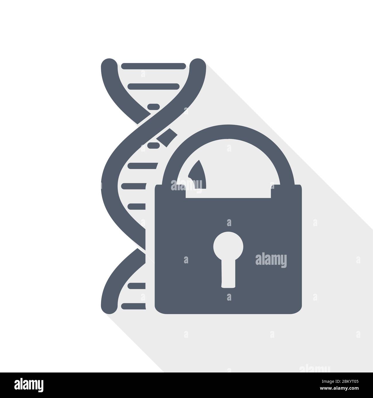 Icona del vettore di disegno flat per la protezione delle informazioni sul codice DNA Illustrazione Vettoriale