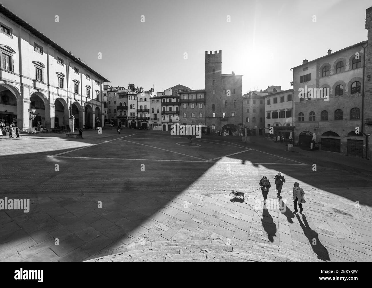 Arezzo - la città etrusca e rinascimentale della Toscana. Qui il centro storico. Foto Stock