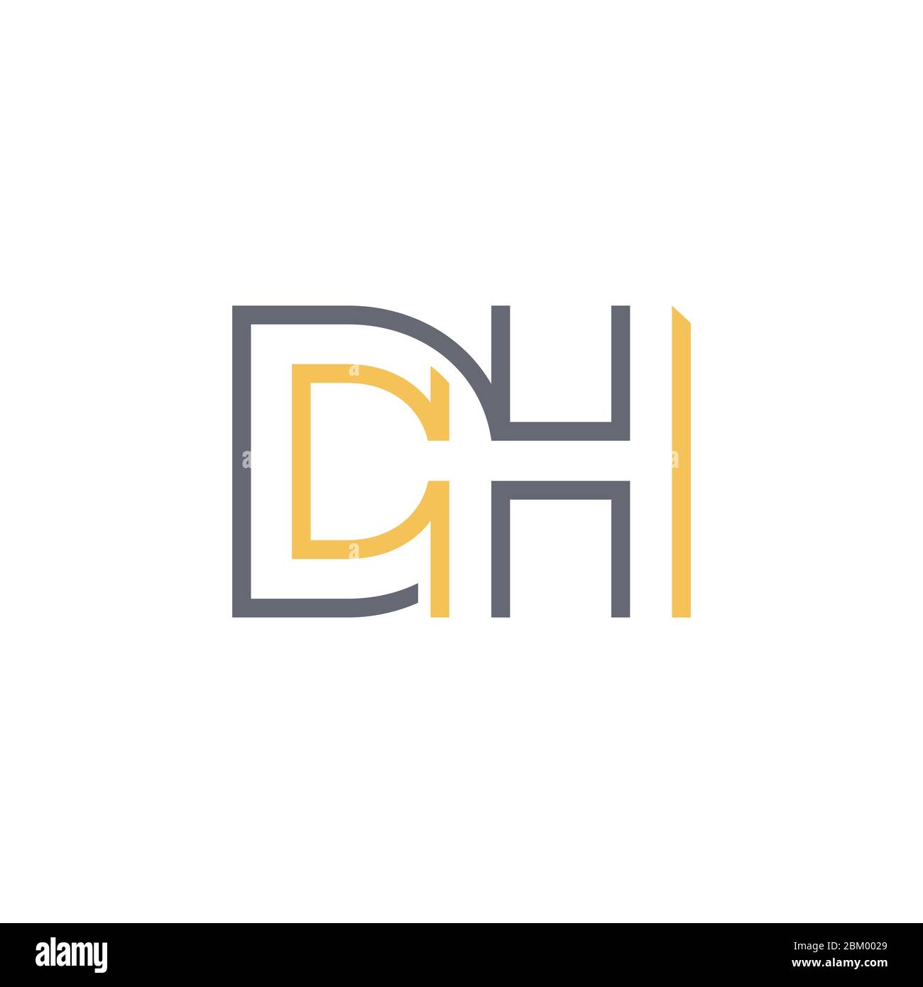 Linea design lettera DH moderna tipografia logo concetto vettore Illustrazione Vettoriale