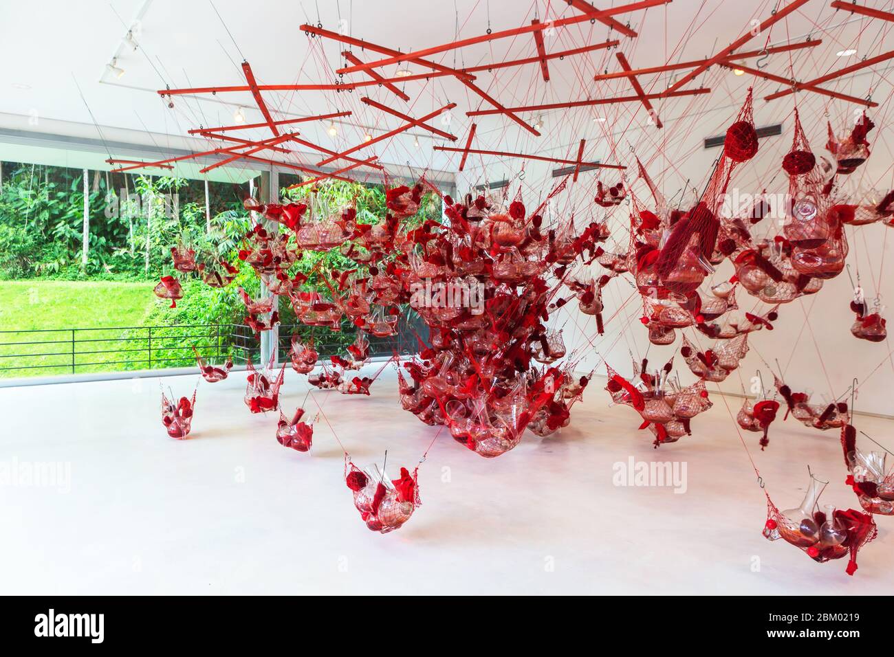 Park, Inhotim Institute Museo d'arte contemporanea, Brumadinho, Minas Gerais stato, Brasile Foto Stock