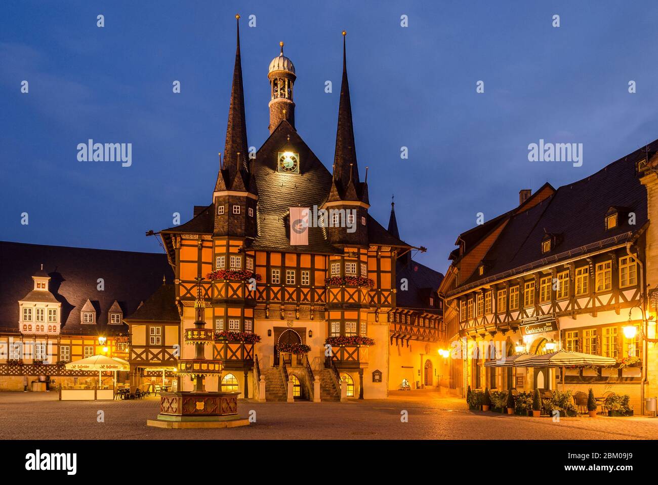 Rathaus, Wernigerode, Harz, Sachsen-Anhalt, Deutschland, Europa Foto Stock