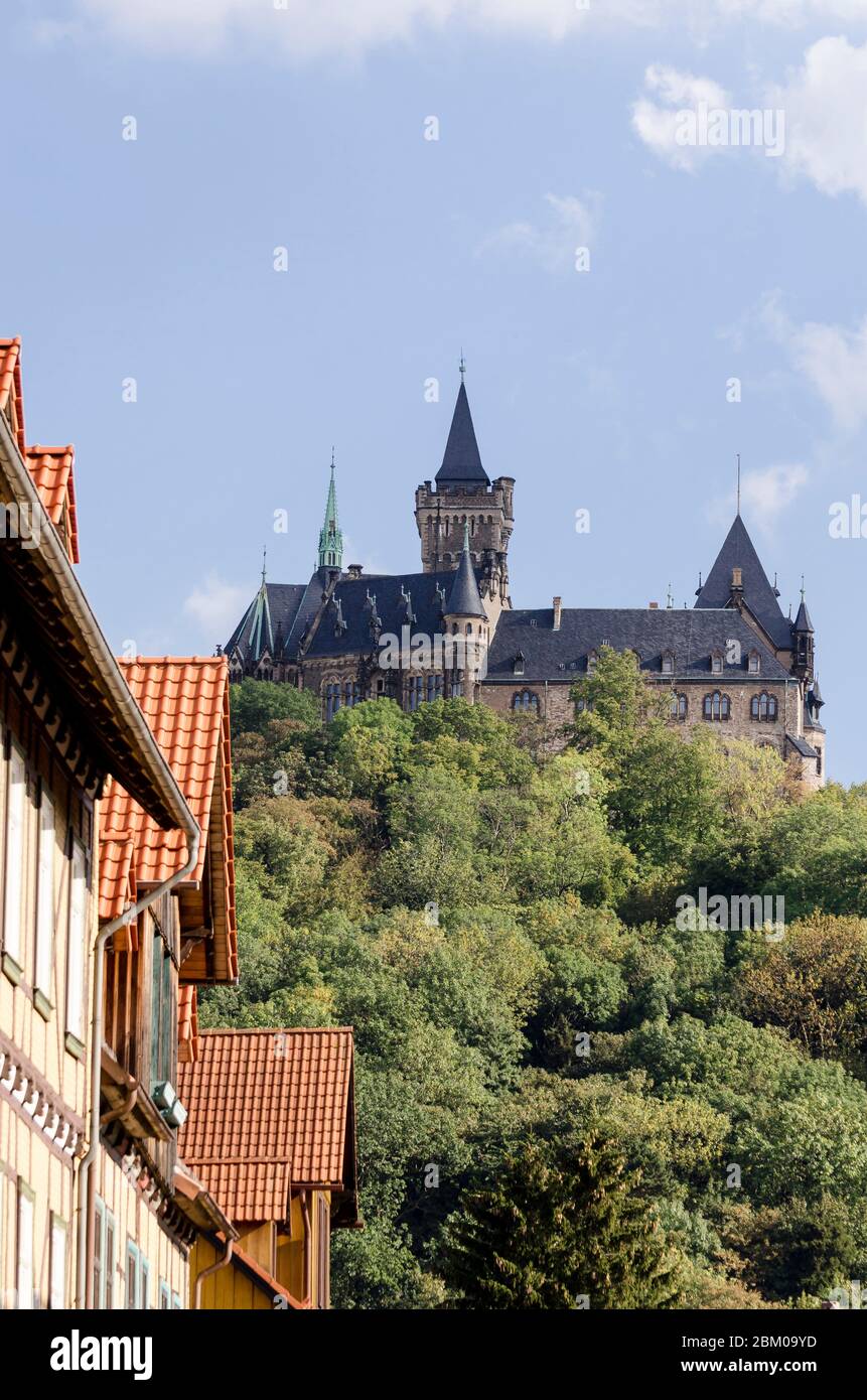 Schloss Wernigerode, Harz, Sachsen-Anhalt, Deutschland, Europa Foto Stock