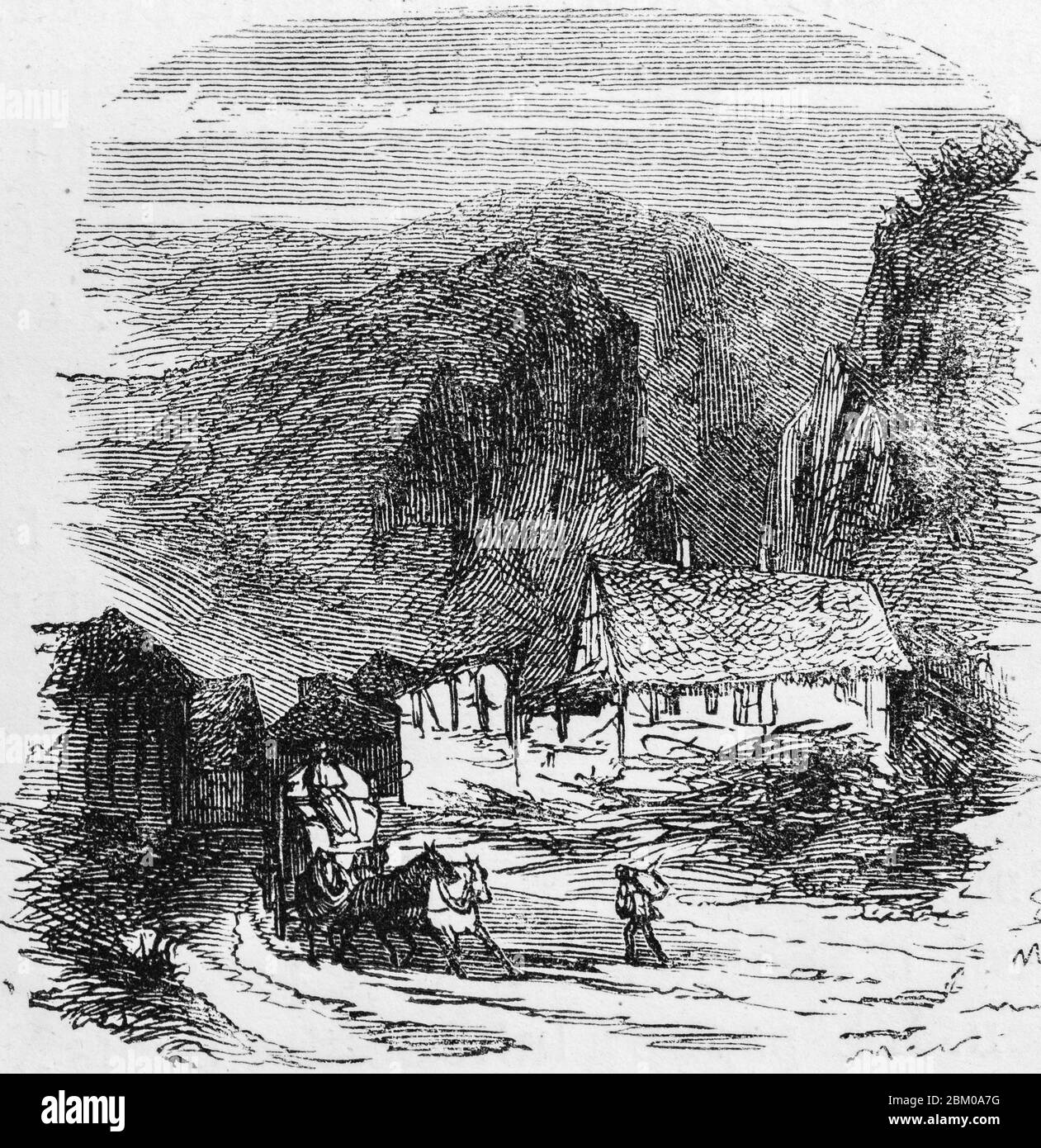 Le moulin de Lach ou Loch, le Rhin di Victor Hugo, Parigi circa 1843 Foto Stock