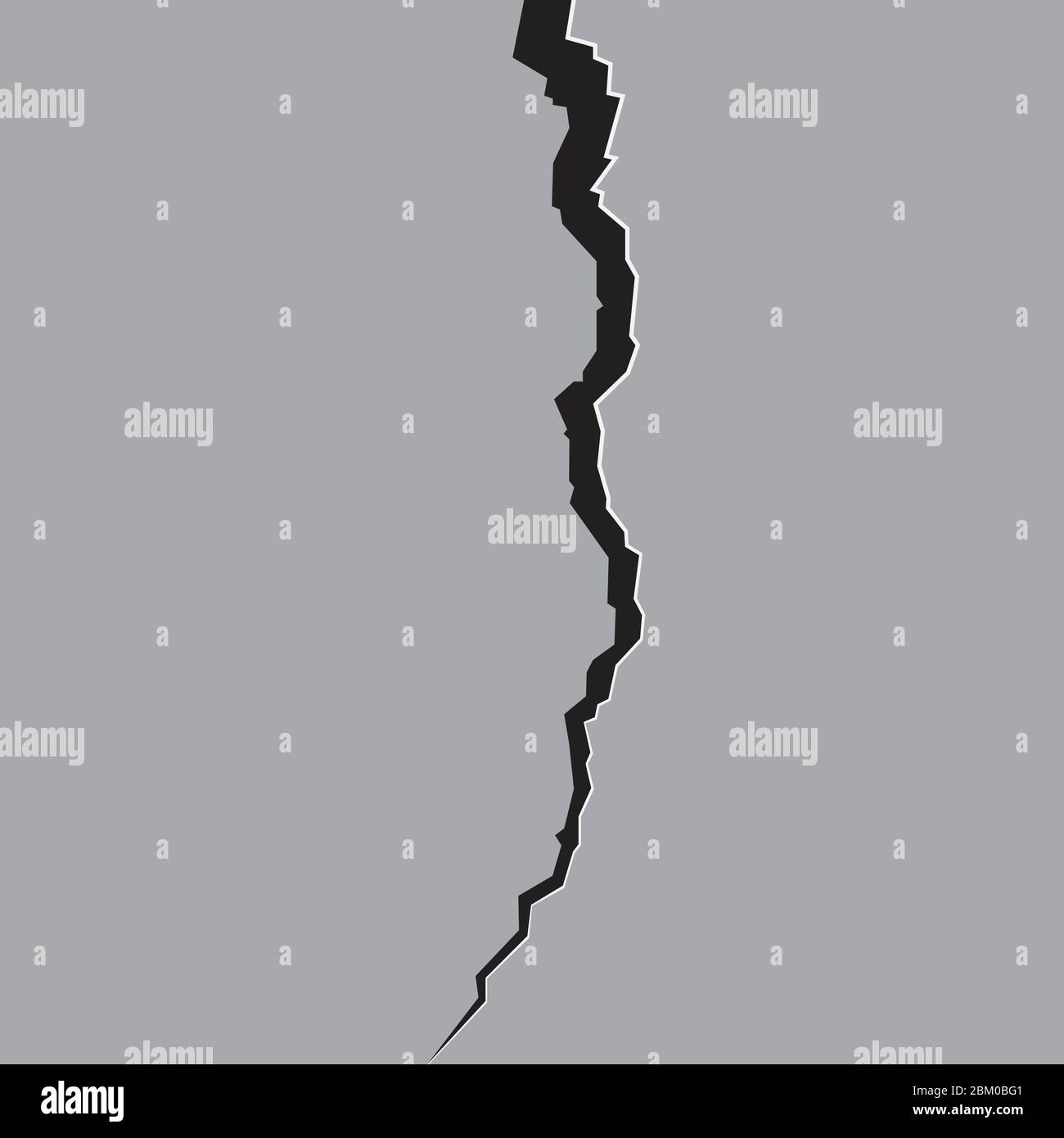 Crepa di terra, superficie crepa, terreno diviso dopo ear-quake Illustrazione Vettoriale